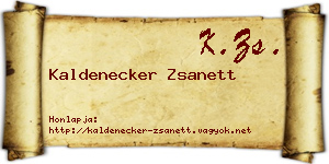 Kaldenecker Zsanett névjegykártya