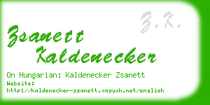 zsanett kaldenecker business card